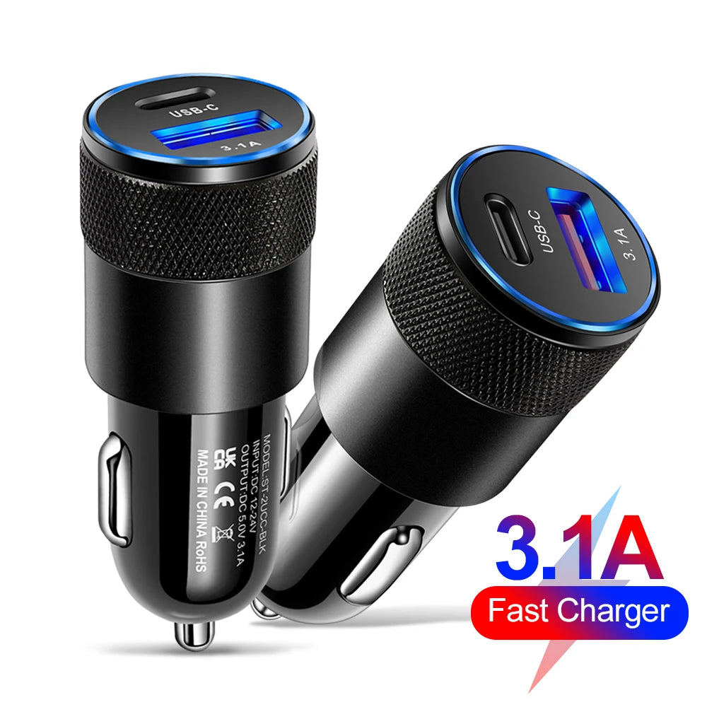 USB Type C Car Charger With Fast Charging For Phones - Smarsty