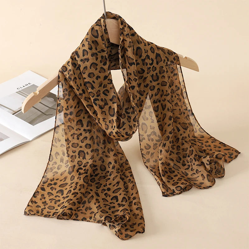 Women Print Chiffon Scarf Lightweight Sunscreen Shawl Wrap - Smarsty