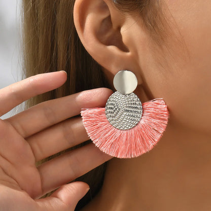 Bohemian Big Tassel Drop Earrings for Stylish Wedding Look - Smarsty