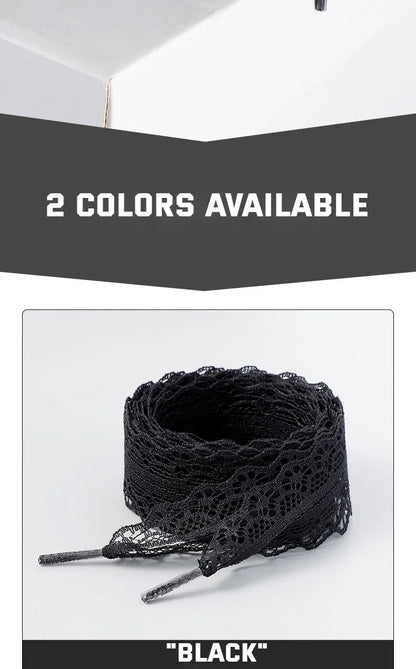 Lace Braided Shoelaces  2.9CM Width Fancy Flat Shoelace Black White Silk Shoe Laces for Ballet Sneakers German Training Shoes