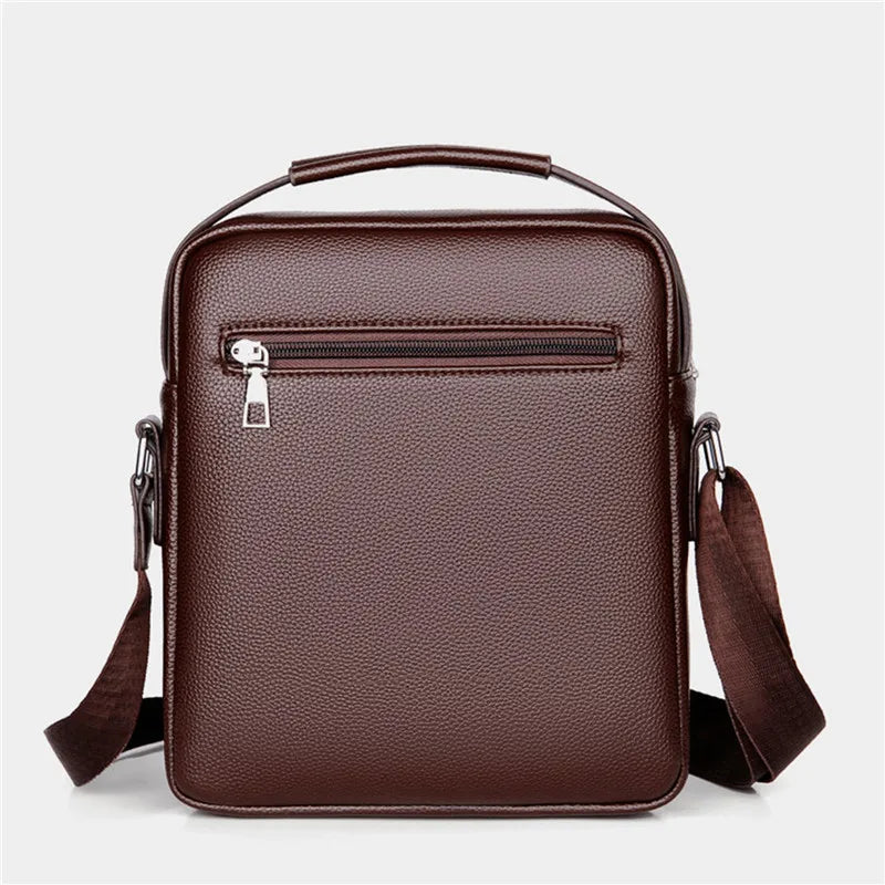 Mens Crossbody Bag Waterproof PU Leather Large Capacity - Smarsty