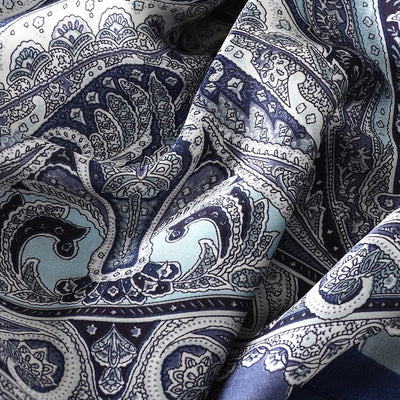 Bohemian Silk Square Scarf for Women Luxury Floral Print - Smarsty