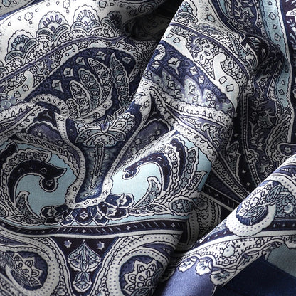 Bohemian Silk Square Scarf for Women Luxury Floral Print - Smarsty