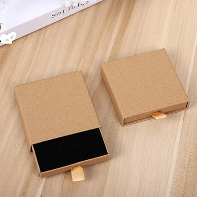 Thick Kraft Paper Jewelry Box With Sponge Insert - Smarsty