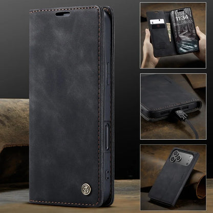 iPhone 11 12 13 Mini Xs 8 Plus SE2020 Retro PU Leather Magnetic Book Phone Wallet Flip Case by Smarsty