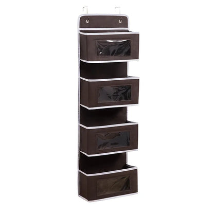 1pc Four-layer Storage Bag Door Hanging Fabric Organizer Bag For Sundries Items Underwear Socks