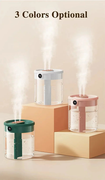 Quiet Dual Spray Humidifier with LED Display - Smarsty