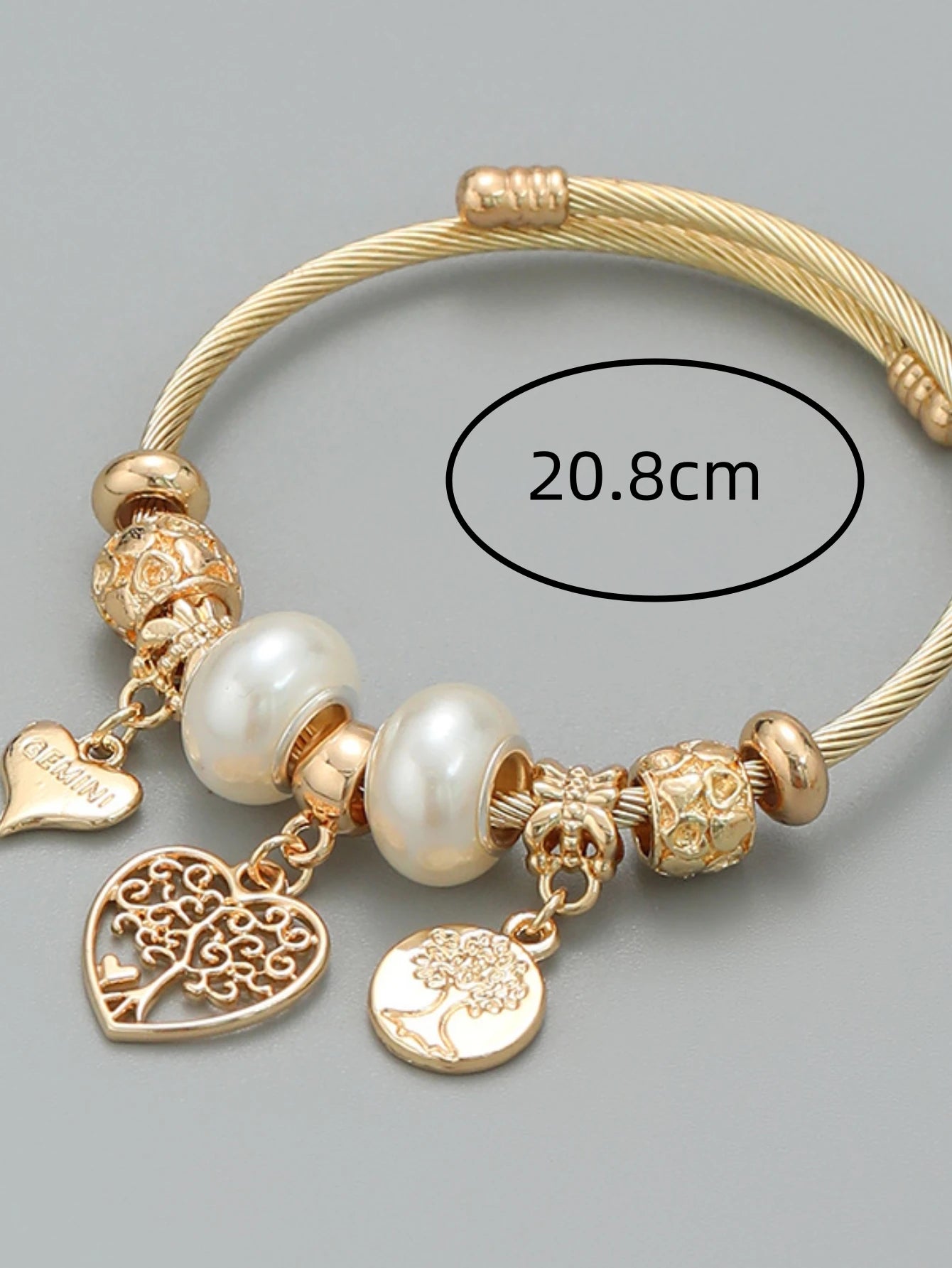 Fashion Stainless Steel Beaded Love Bracelet for Women - Smarsty