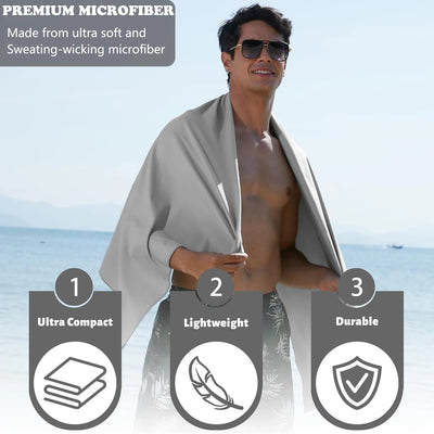 Quick-Drying Microfiber Camping Towel Super Absorbent Gym/Swimming Towel 40x80cm Lightweight Sports/Beach/ Travel Towels by Smarsty