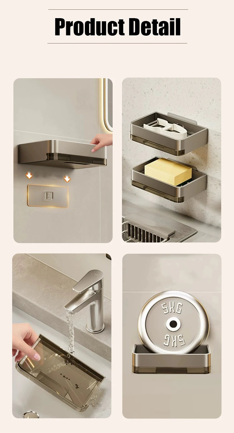 Metal Wall Mounted Soap Dish With Drainage Feature - Smarsty