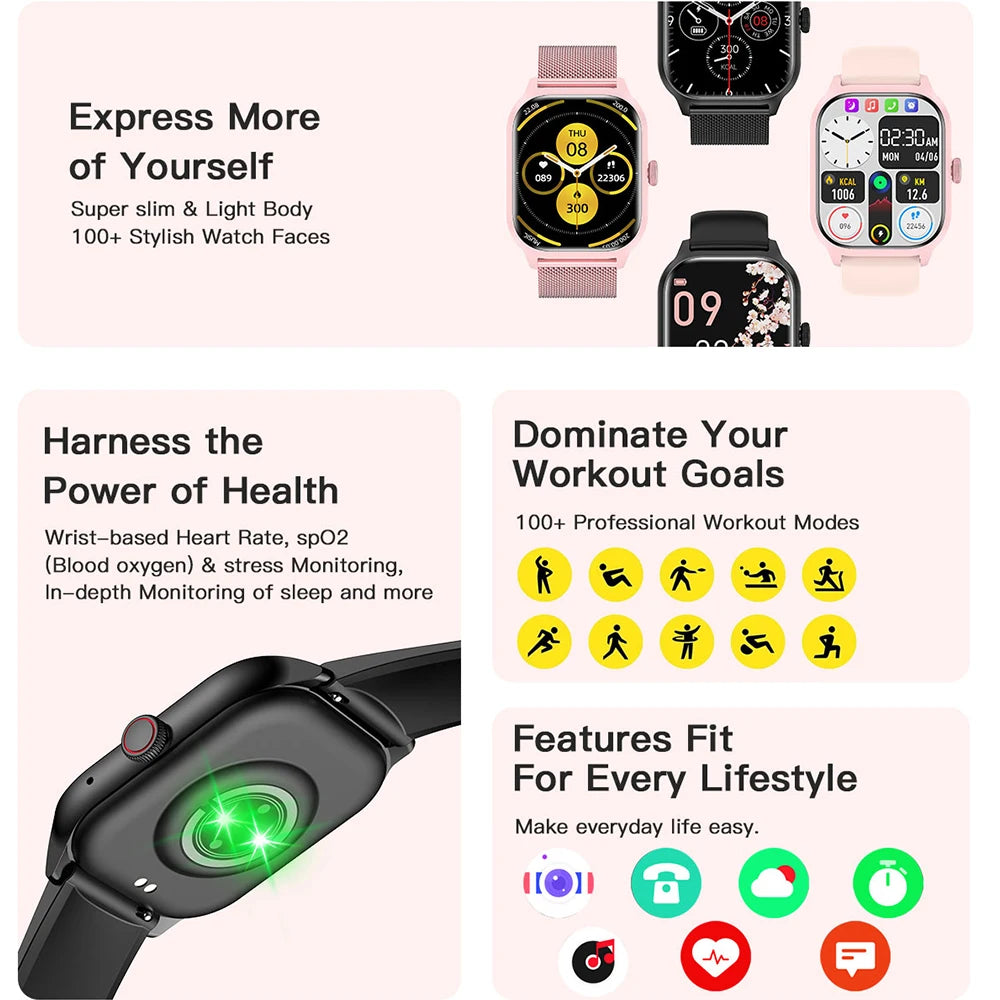 LEMFO LT10 Smart Watch Bluetooth Fitness Tracker 2024 - Smarsty