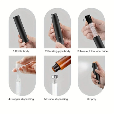 Refillable Travel Perfume Sprayer 10ml Black Container - Smarsty