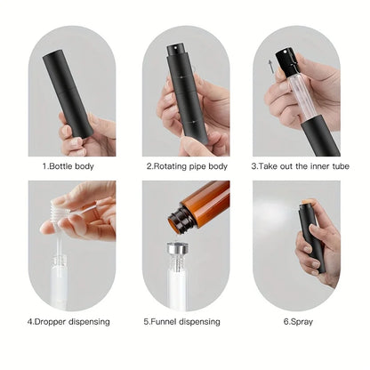 Refillable Travel Perfume Sprayer 10ml Black Container - Smarsty
