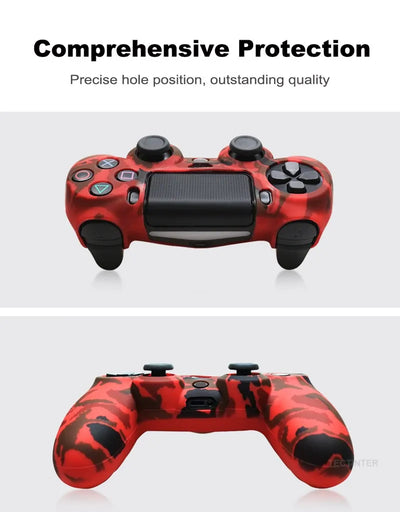 Silicone Skin Case for PS4 Controller with Grip Caps - Smarsty