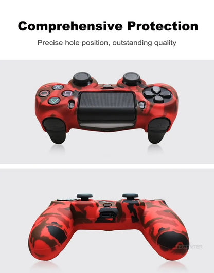 Silicone Skin Case for PS4 Controller with Grip Caps - Smarsty