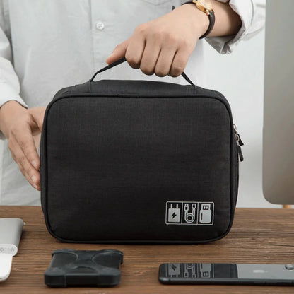 Travel Electronics Storage Bag With High Capacity Cables - Smarsty