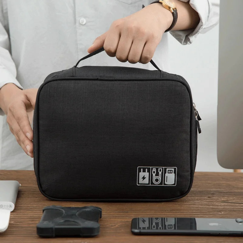 Travel Electronics Storage Bag With High Capacity Cables - Smarsty