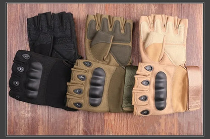 Men's Hard Knuckle Fingerless Gloves for Combat and Hunting - Smarsty