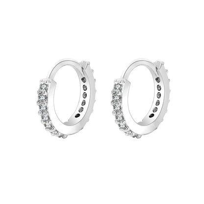 Stainless Steel Crystal Zirconia Small Huggie Earrings - Smarsty