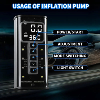 Portable Tire Inflator Air Compressor 6000mAh Battery - Smarsty