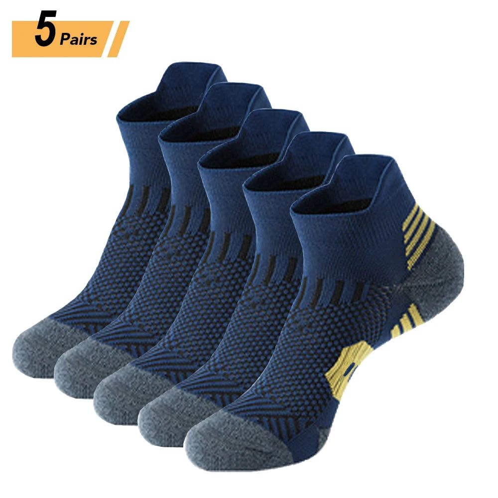3Pair Professional Fitness Sports Socks Towel Bottom Non-Slip Running Socks Men Women Short Quick-Drying Basketball Training Sox - Smarsty