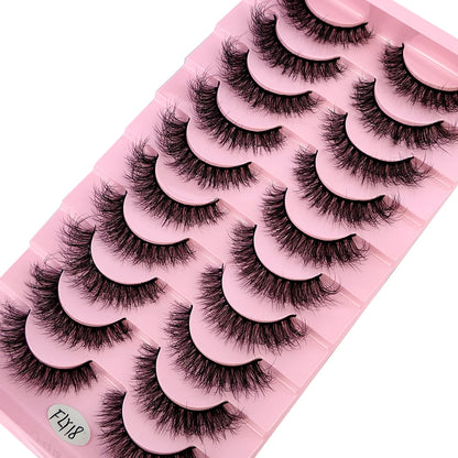 10 Pairs Handmade Faux Mink Eyelashes for Natural Look - Smarsty