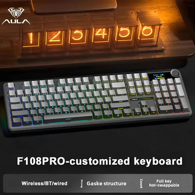 Tri Mode Gaming Mechanical Keyboard With TFT Display - Smarsty