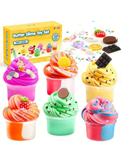 JOYFY 6 Pack Butter Slime Party Favors Soft Non-Sticky Mess-Free Stress Relief Toys for Kids Classroom Reward Birthday Gifts - Smarsty