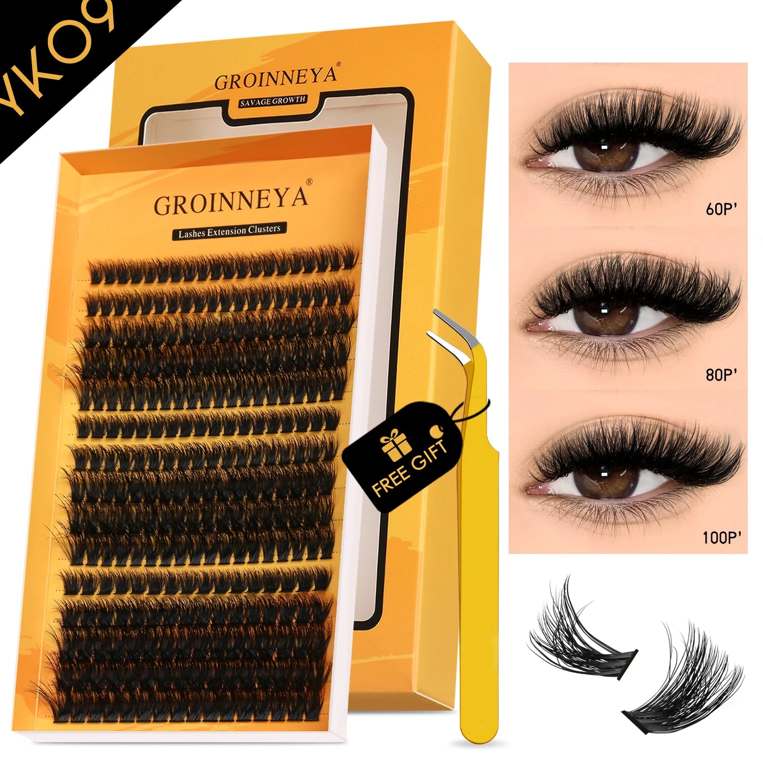 GROINNEYA DIY Fluffy Lash Clusters Kit for Volume - Smarsty