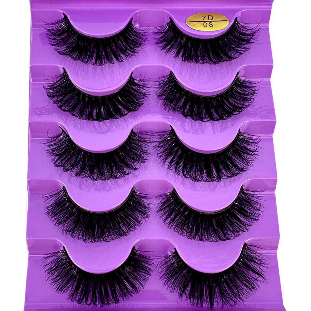 3D Natural Cat Eye False Eyelashes Fluffy Soft 5 Pairs - Smarsty