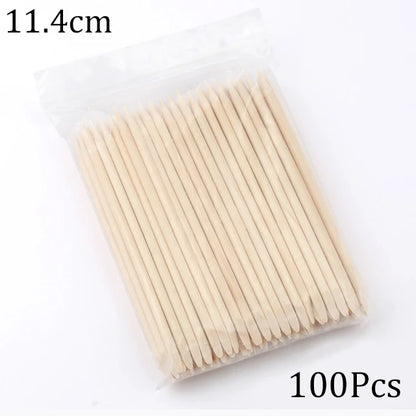 Wooden Cuticle Pushers for Easy Nail Care 100 Pack - Smarsty