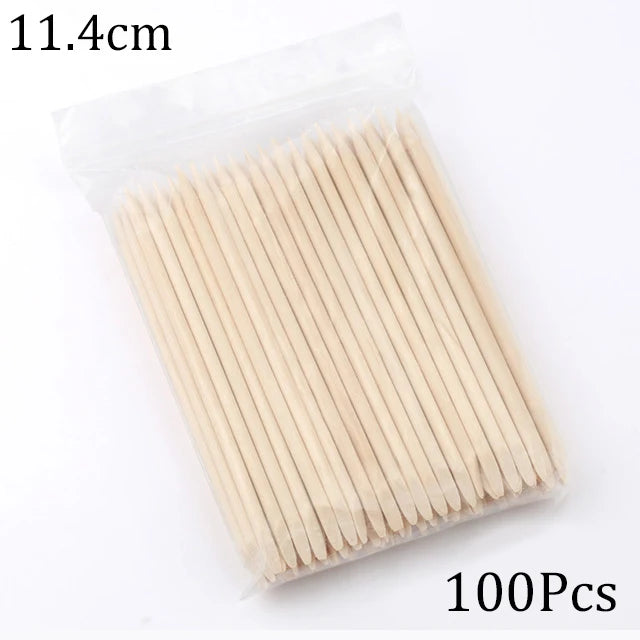 Wooden Cuticle Pushers for Easy Nail Care 100 Pack - Smarsty