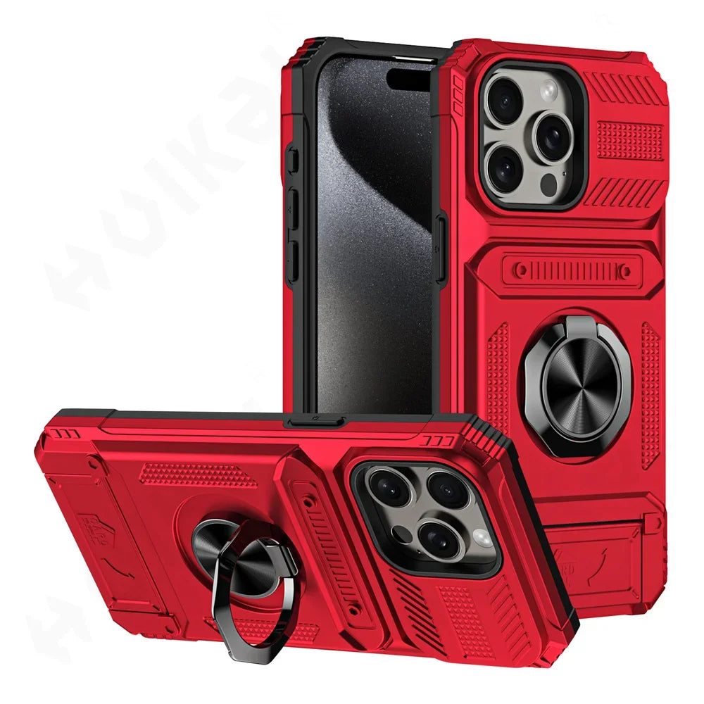 Galaxy S23 S24 Case With Magnetic Ring Kickstand Heavy Duty - Smarsty