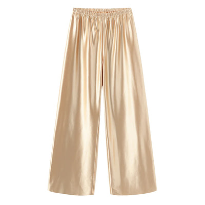 Satin Wide Leg Pants Long Floor Casual Pants Women's Summer - Smarsty