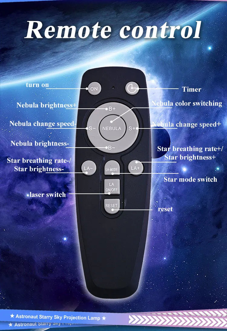 Astronaut Projector Galaxy Starry Night Lights for Bedroom LED Nebula Lamp Decoration Child Adult Holiday Gift - Smarsty