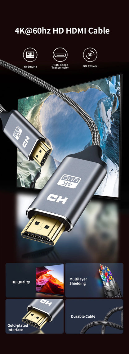 NIERBO HDMI 2.0 Cable 4K High Speed for Gaming - Smarsty