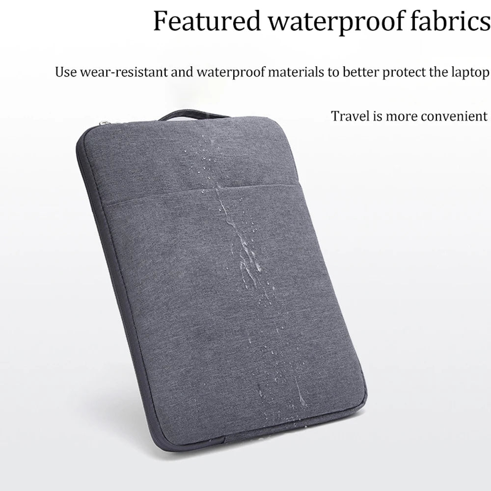 Denim Laptop Sleeve With Padded Inner Compartment Zipper