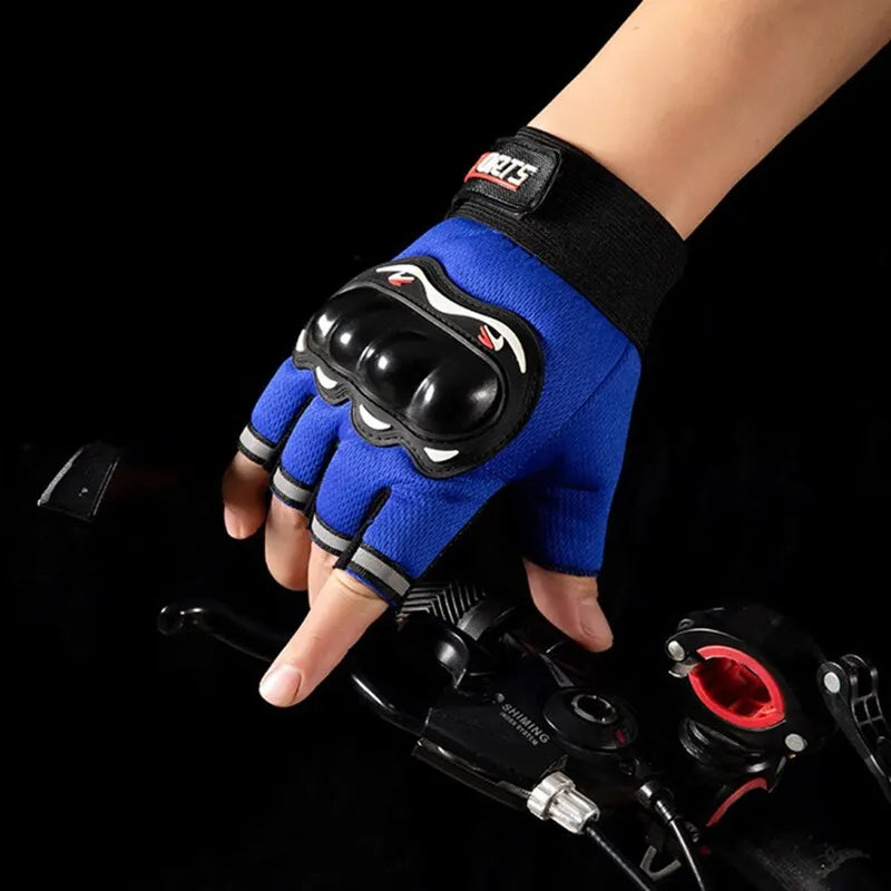 Men Half Finger Motorcycle Gloves Breathable Slip Resistant - Smarsty