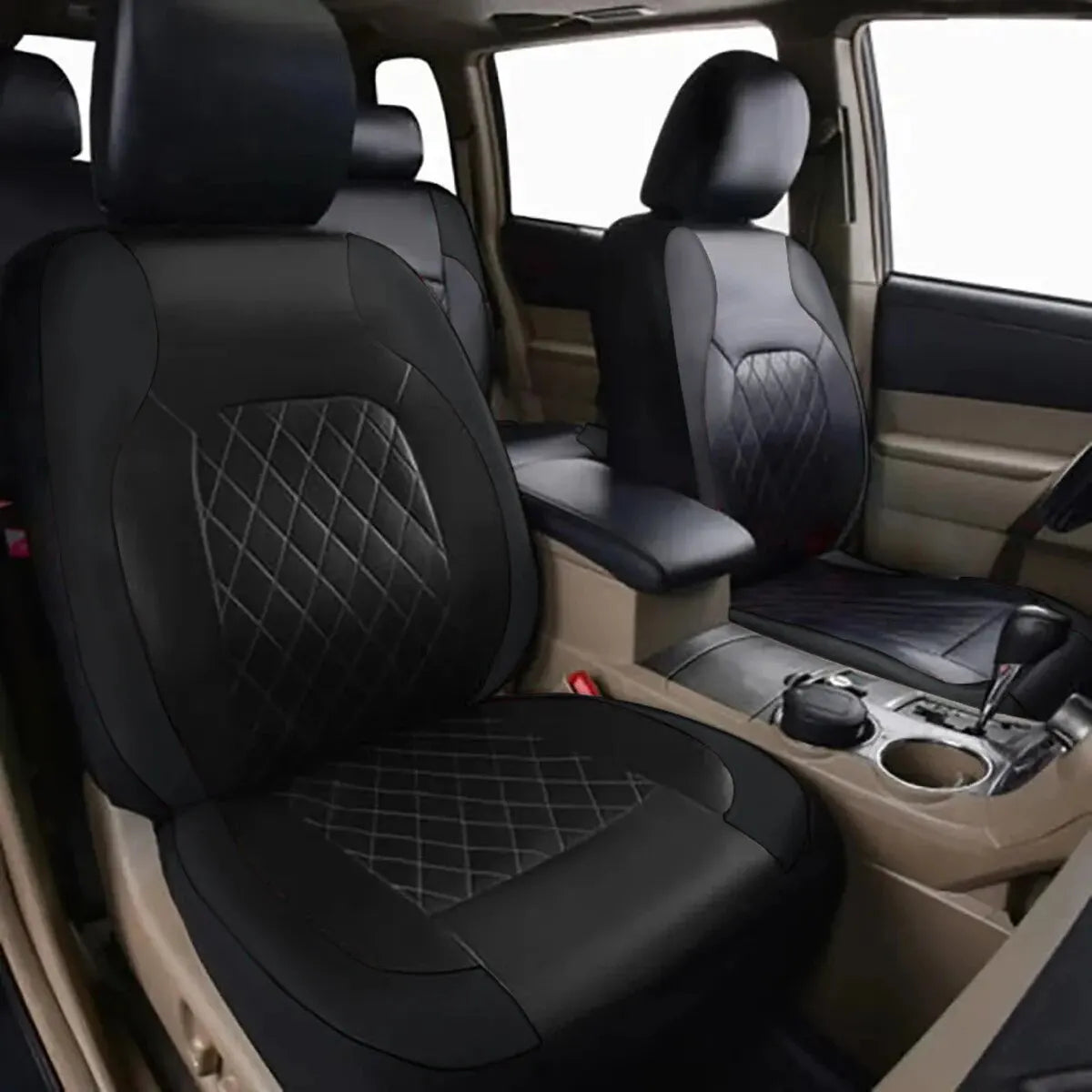 All Season Quilted PU Leather Car Seat Cover Waterproof - Smarsty