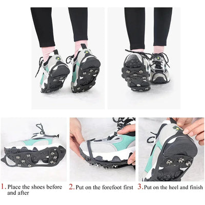 8 Teeth Ice Gripper Spike for Shoes Winter Outdoor Anti-Slip Hiking Mountain Climbing Ice Snow Crampons Anti-slip Shoe Covers - Smarsty