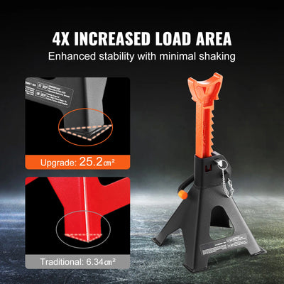 SucceBuy Jack Stands 3/6 Ton Capacity Car Jack Stands Double Locking Adjustable Height for lifting SUV Pickup Truck Car UTV ATV - Smarsty
