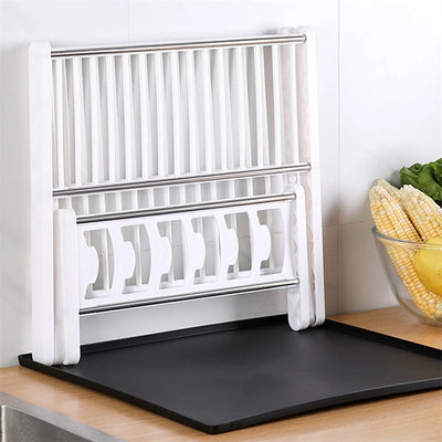 Kitchen Organizer Sink Dish Drying Rack Sink Drain Shelf Bowl Plates Shelf Storage Drawer Desktop Adjustable Holder Accessories by Smarsty
