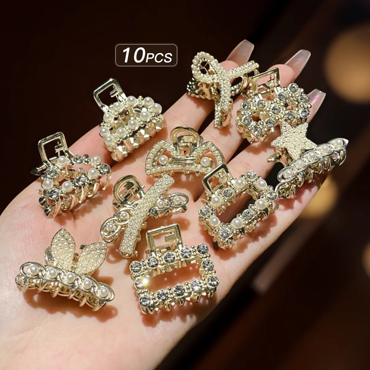 Fashionable Alloy Rhinestone Hair Clips for Women - Smarsty