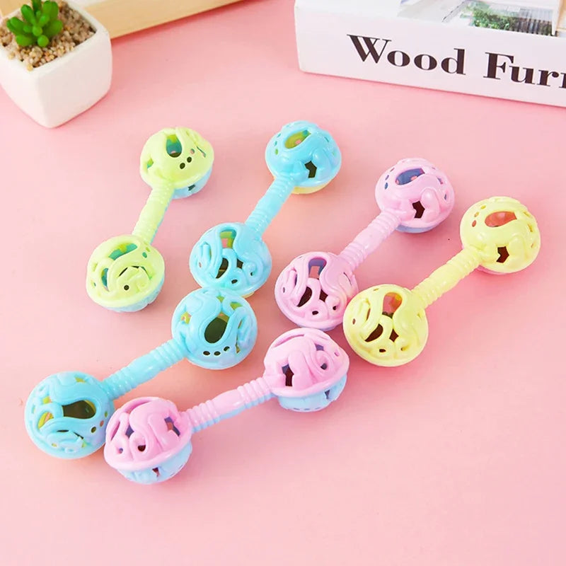 3Pcs Double-Headed Hand Rattle Children's Party Toys To Appease The Baby Small Toy Rattle Toy Baby Shower Hand Holding Bell Gift by Smarsty