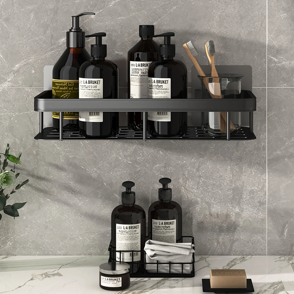 Wall Mounted Bathroom Shelf for Towel and Shampoo Storage - Smarsty