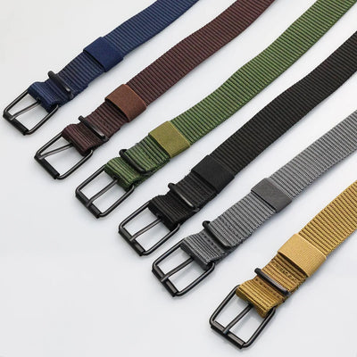 Men's Canvas Belt With Porous Pin Buckle Durable Fashion Accessory - Smarsty