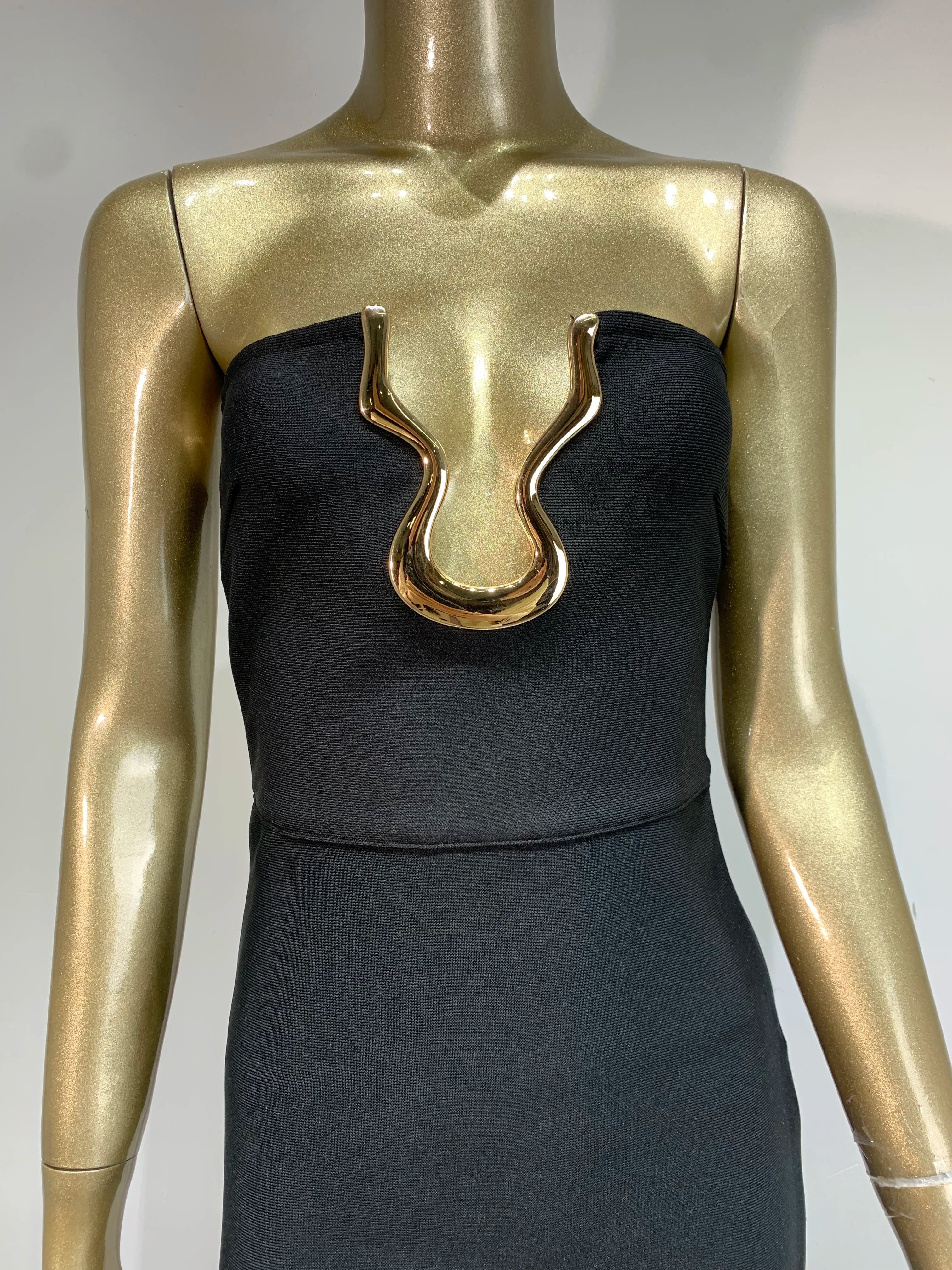 Ladies Women Celebrity Sexy Strapless Backless Black Maxi Long Bodycon Bandage Dress 2025 Elegant Evening Club Party Outfit