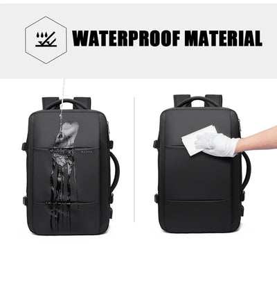 BANGE Travel Backpack Men Business Backpack School Expandable USB Bag Large Capacity 17.3 Laptop Waterproof Fashion Backpack - Smarsty