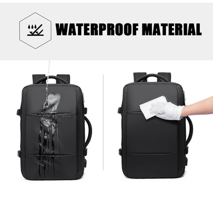 BANGE Travel Backpack Men Business Backpack School Expandable USB Bag Large Capacity 17.3 Laptop Waterproof Fashion Backpack - Smarsty