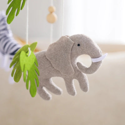 Baby Crib Mobile Rattle Toy For 0-12 Months Cartoon Felt Forest Animal Bed Bell Hanging Wooden Bracket Mobile Newbaby Rattle Toy by Smarsty